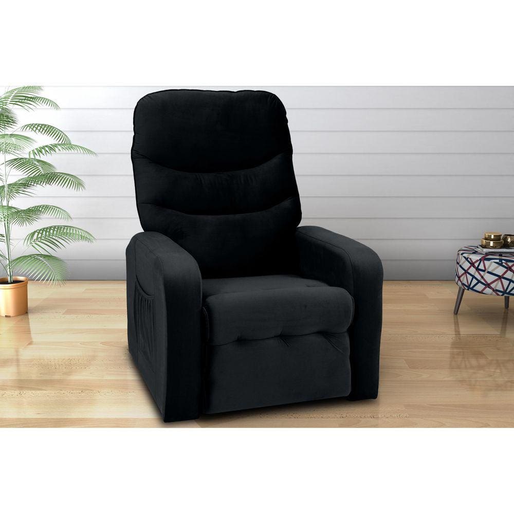 Poltrona Reclinável MX63 Punto Veludo Preto E451 - Matrix