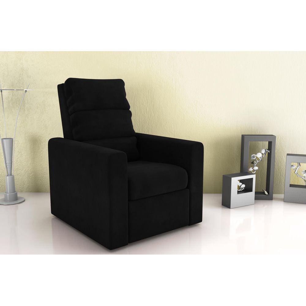 Poltrona Reclinável MX14 Turin Veludo Preto E451 - Matrix