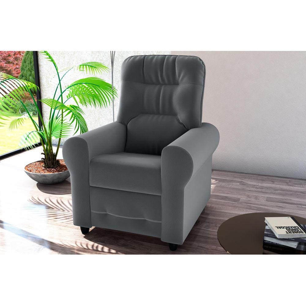 Poltrona Reclinável MX24 Clio Veludo Cinza E425 - Matrix