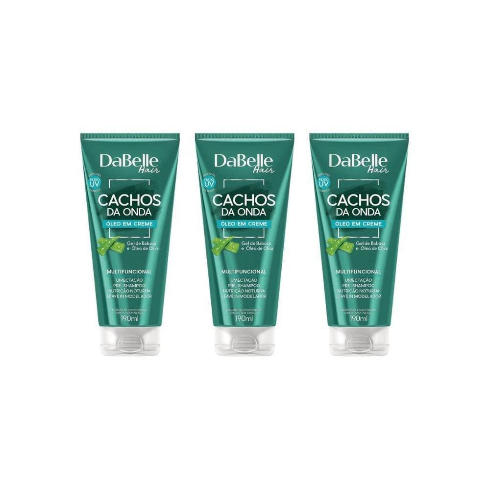 Oleo Capilar Creme Dabelle 190Ml Cachos Da Onda-Kit C/3Un