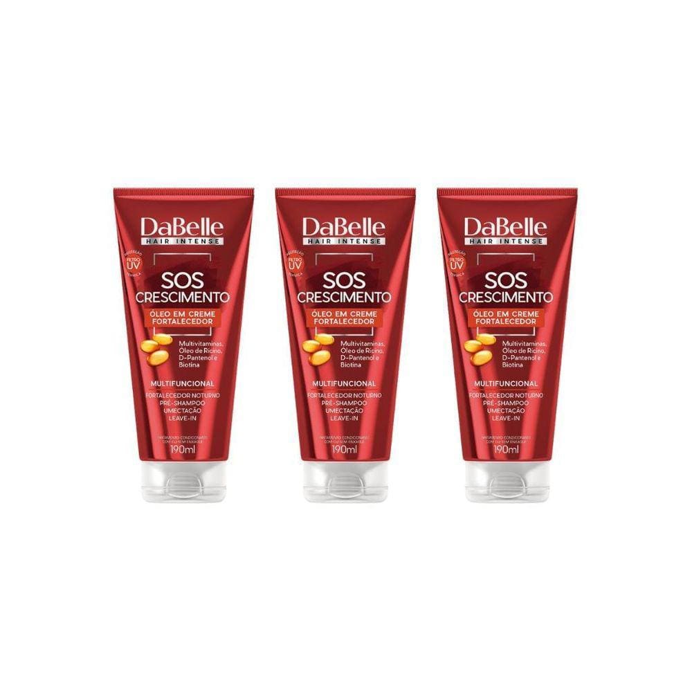 Oleo Capilar Creme Dabelle 190Ml Sos Crescimento-Kit C/3Un