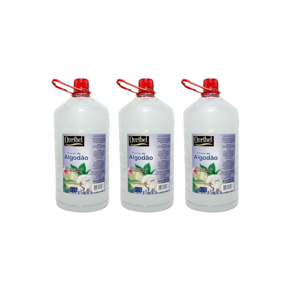 Sabonete Liquido Ouribel 2000Ml Flores De Algodao- Kit C/3Un