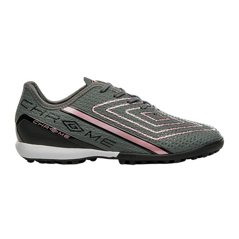 Chuteira Umbro Society Masculina Grafite Preto Rosa