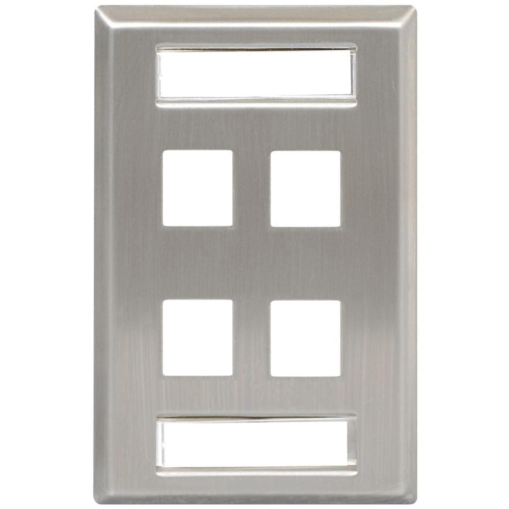 Placa Frontal, Identificação, Aço Inoxidável, 1 Grupo, 4 Por