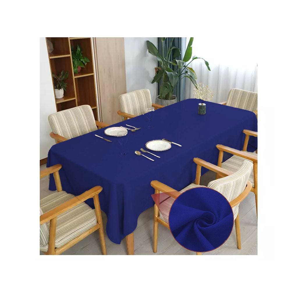 Toalha de mesa 8 Lugares Retangular Linho Rústico Azul