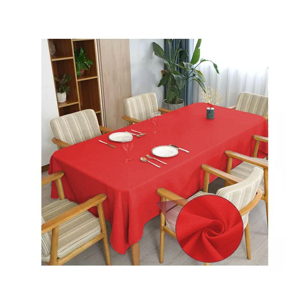 Toalha de mesa 4 Lugares Quadrada Linho Rústico Vermelho