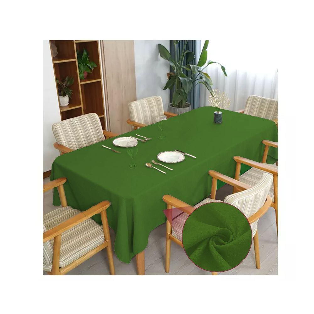 Toalha de mesa 6 Lugares Retangular Linho Rústico Verde