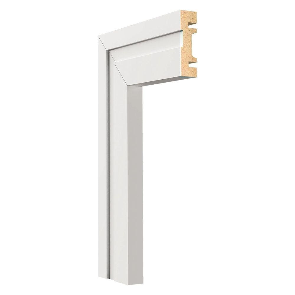 Guarnição de MDF 5cm x 15mm x 2,40m com Friso Moldufama 502 Branco