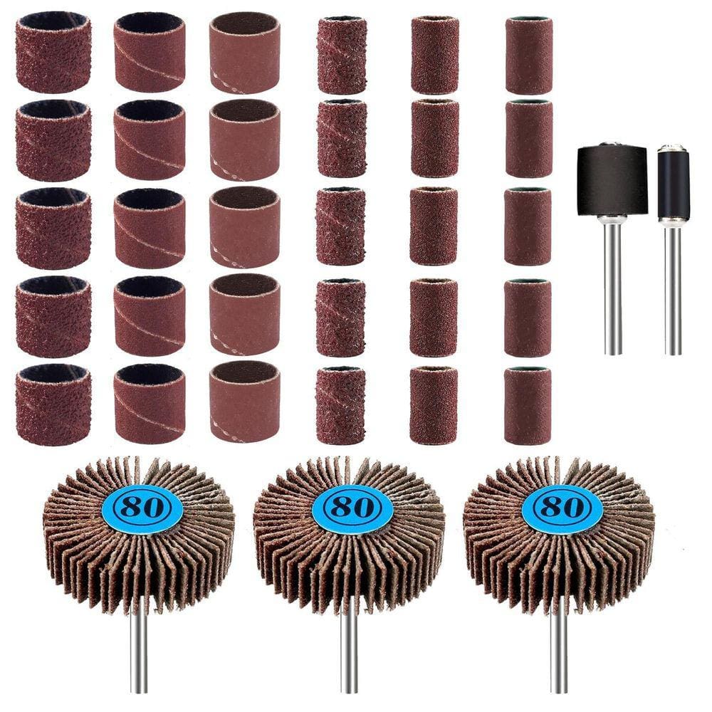 Kit 35 Acessórios De Lixar Para Micro Retífica Tubos E Flap