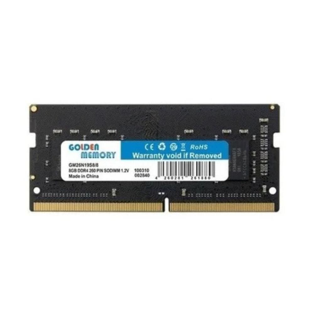 Memória RAM dourada de 8 GB DDR4 SO-DIMM 2400/2666 Mhz