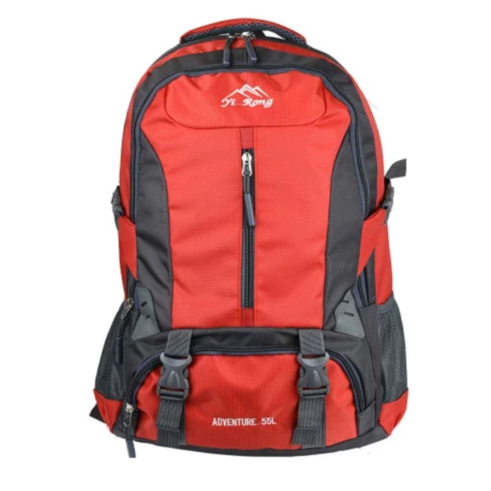 Mochila de viagem Adventure 55L com fecho frontal, nylon e poliéster