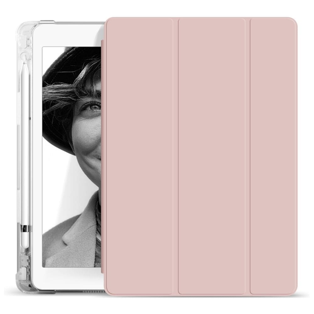 Capa para 10.2 rosa translúcida traseira com compartimento para lápis