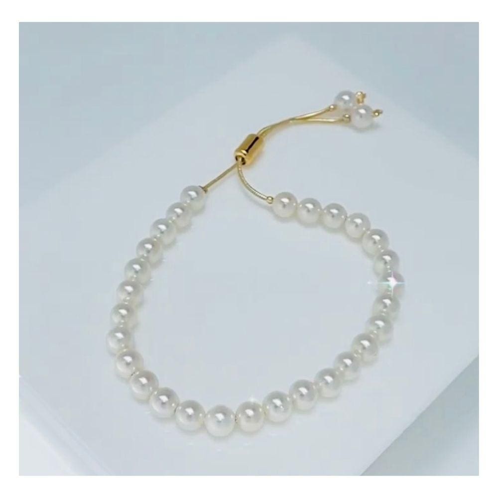 Pulseira Generic River Pearls com acabamentos de banho dourados