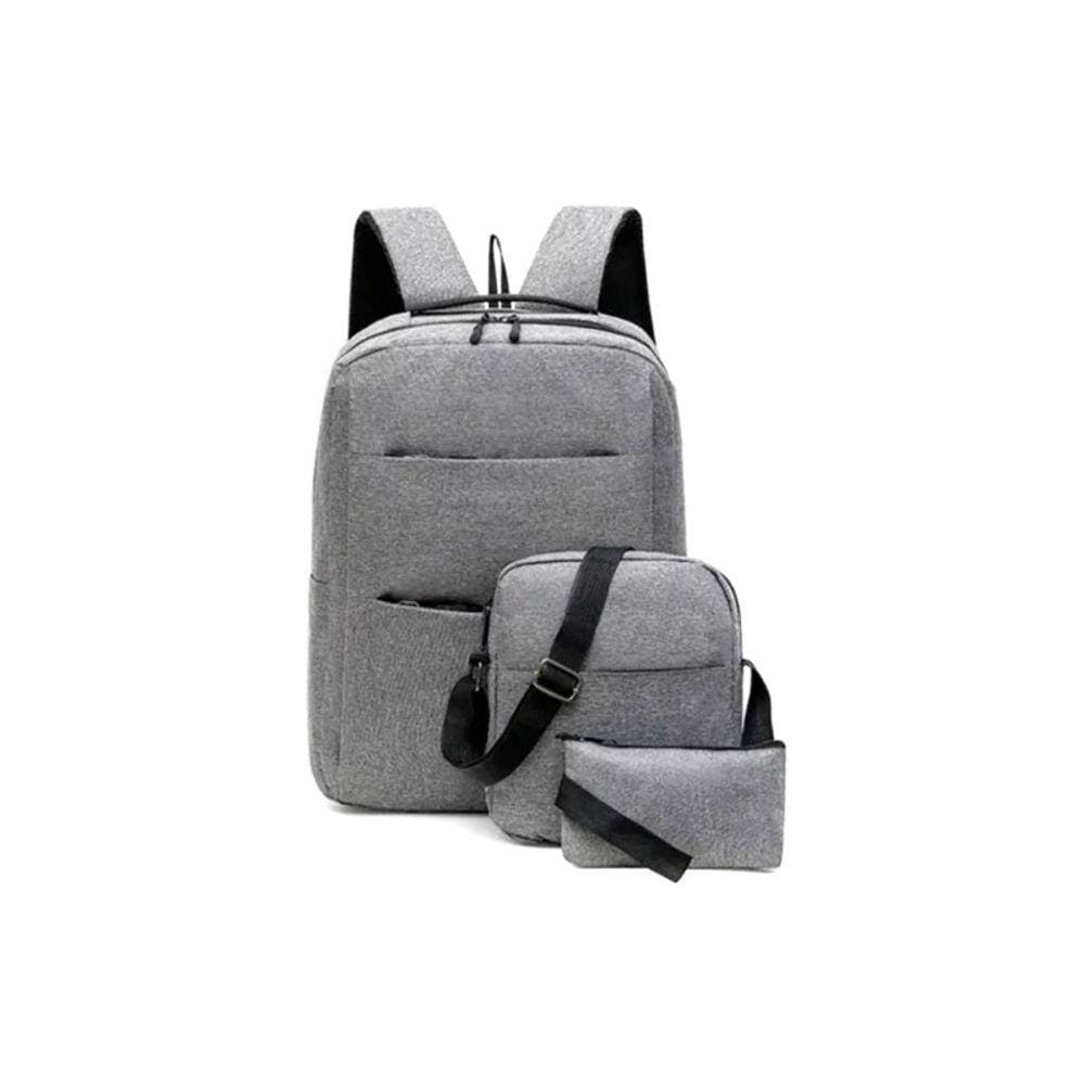 Conjunto de mochilas para computador de 3 peças - cinza