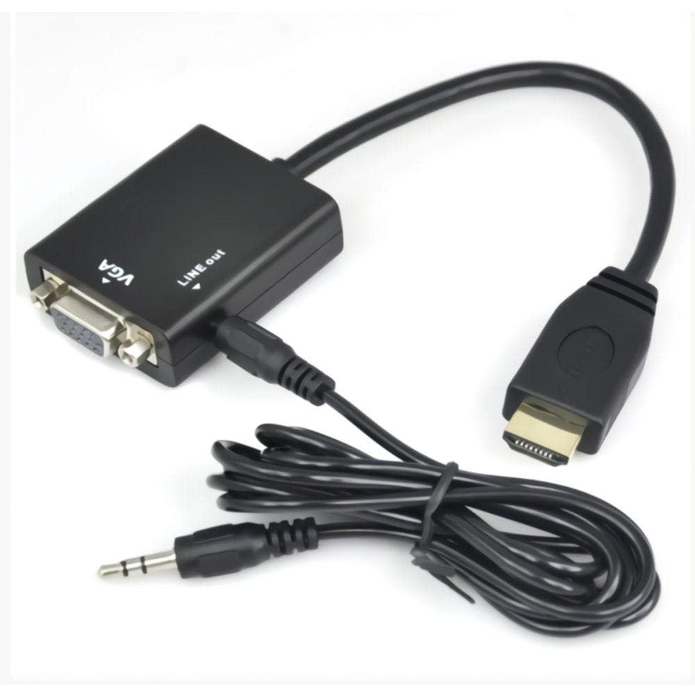 Adaptador HDMI para VGA com som de alta qualidade de 25 cm -