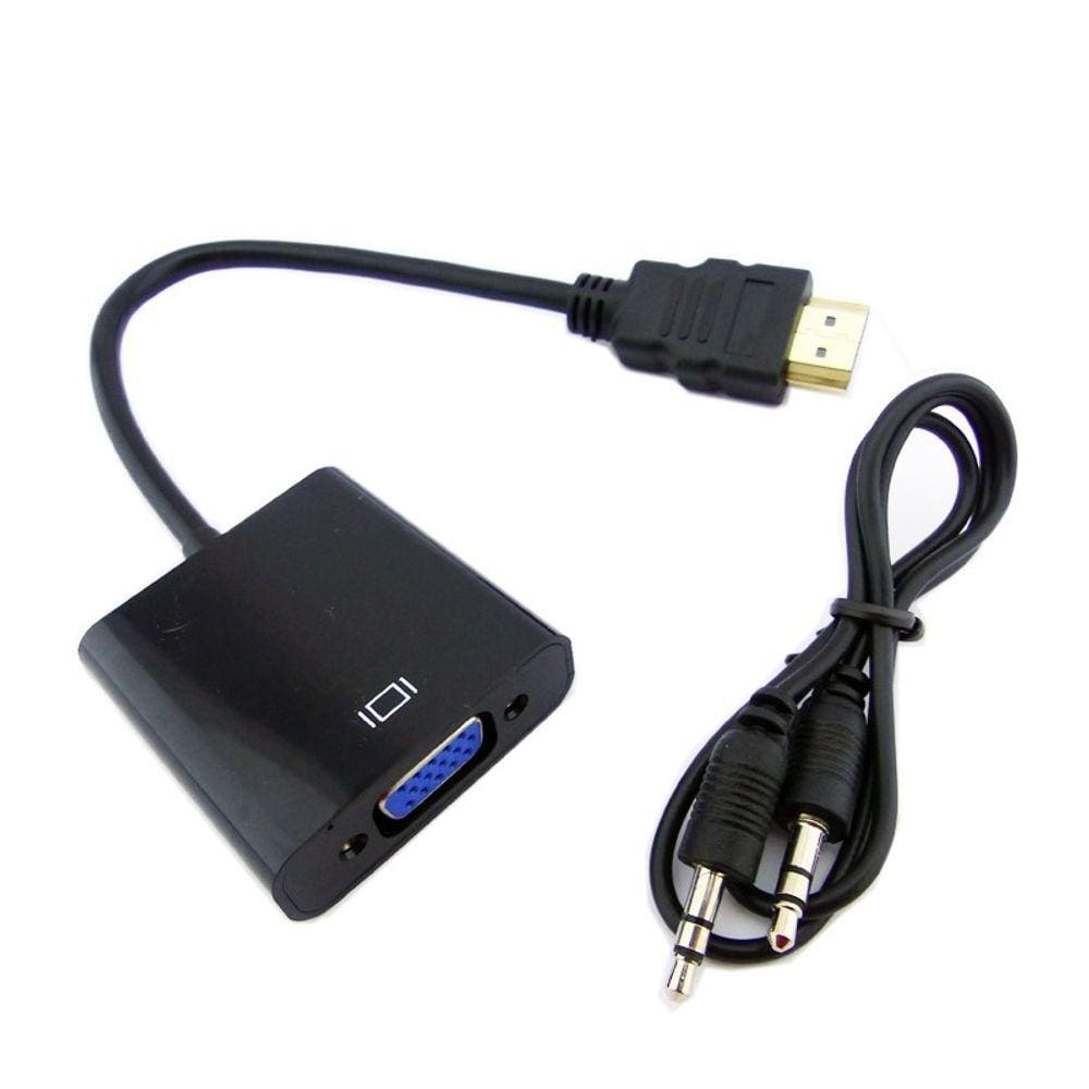 Adaptador HDMI para VGA Full HD 1080p Preto