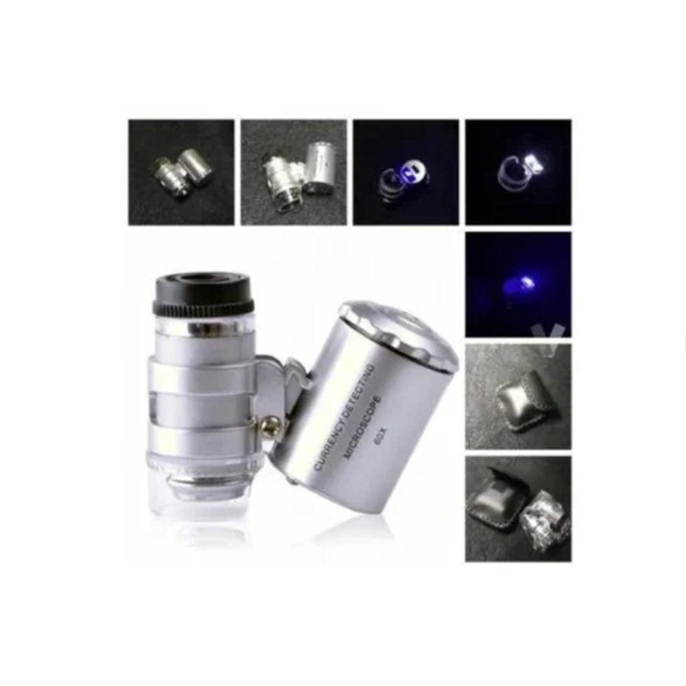 Microscópio de bolso LEDUV Light, ampliação de 60X