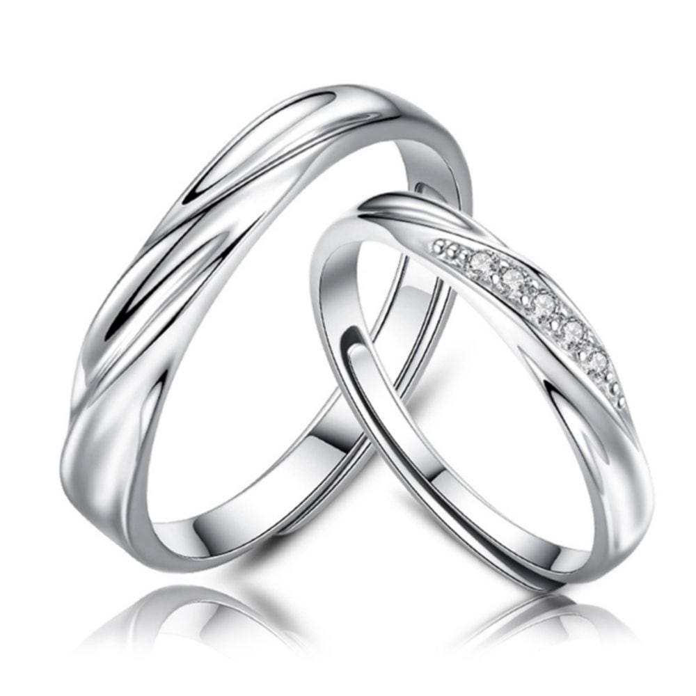 Anel ajustável para casais Love Illusions em prata 925