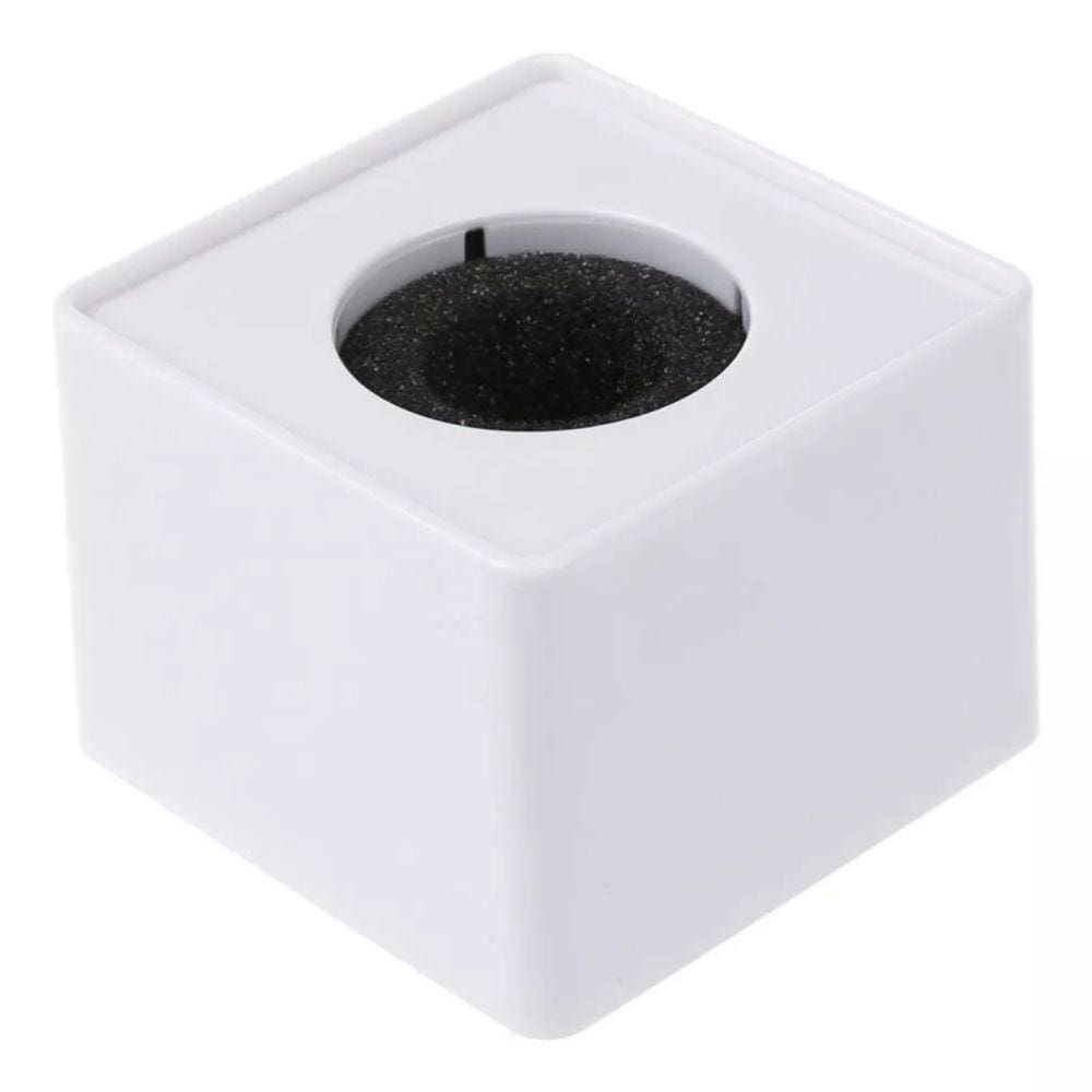 Suporte de logotipo de cubo de acrílico para microfone portátil