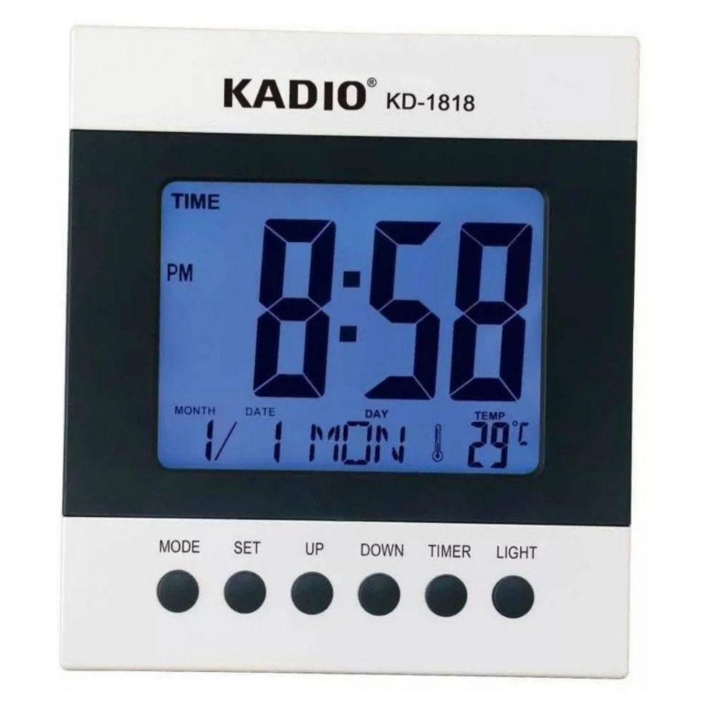 Despertador com luz e calendário de temperatura