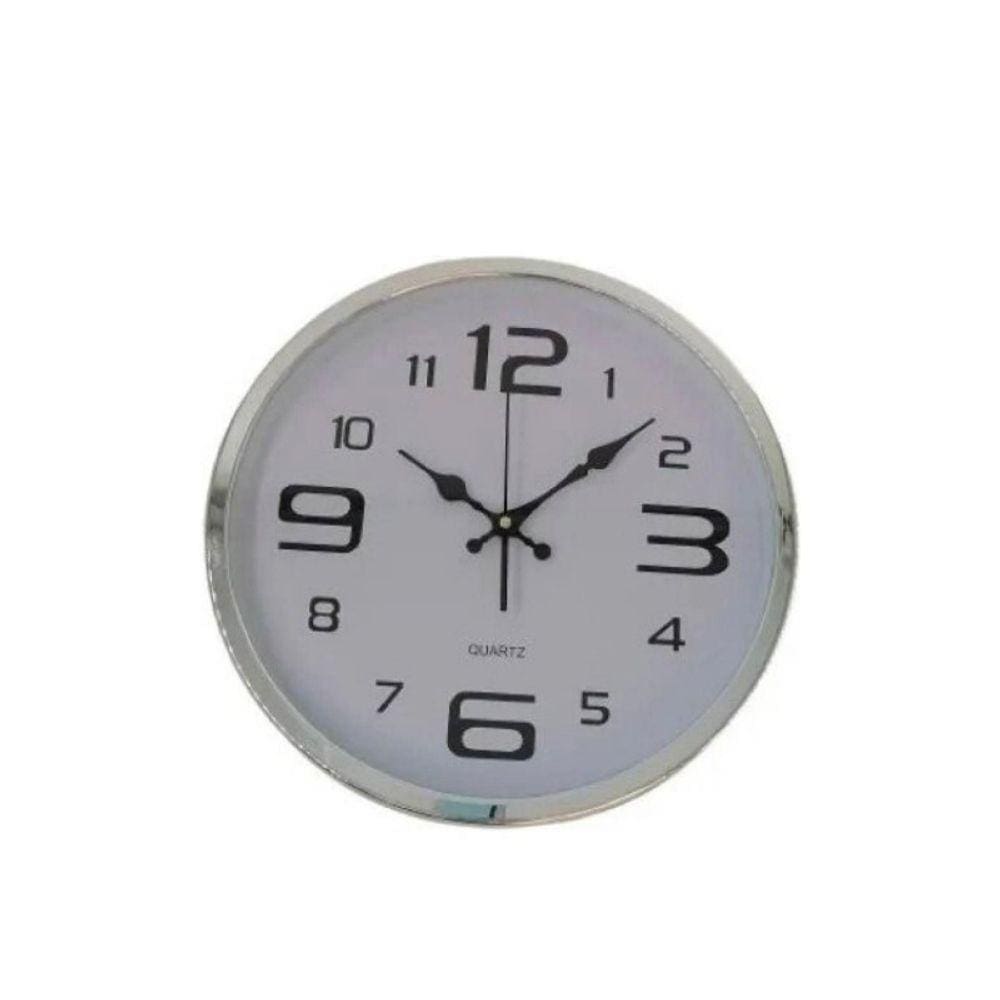 Relógio de parede, mural de quartzo, branco liso, 35 cm de diâmetro