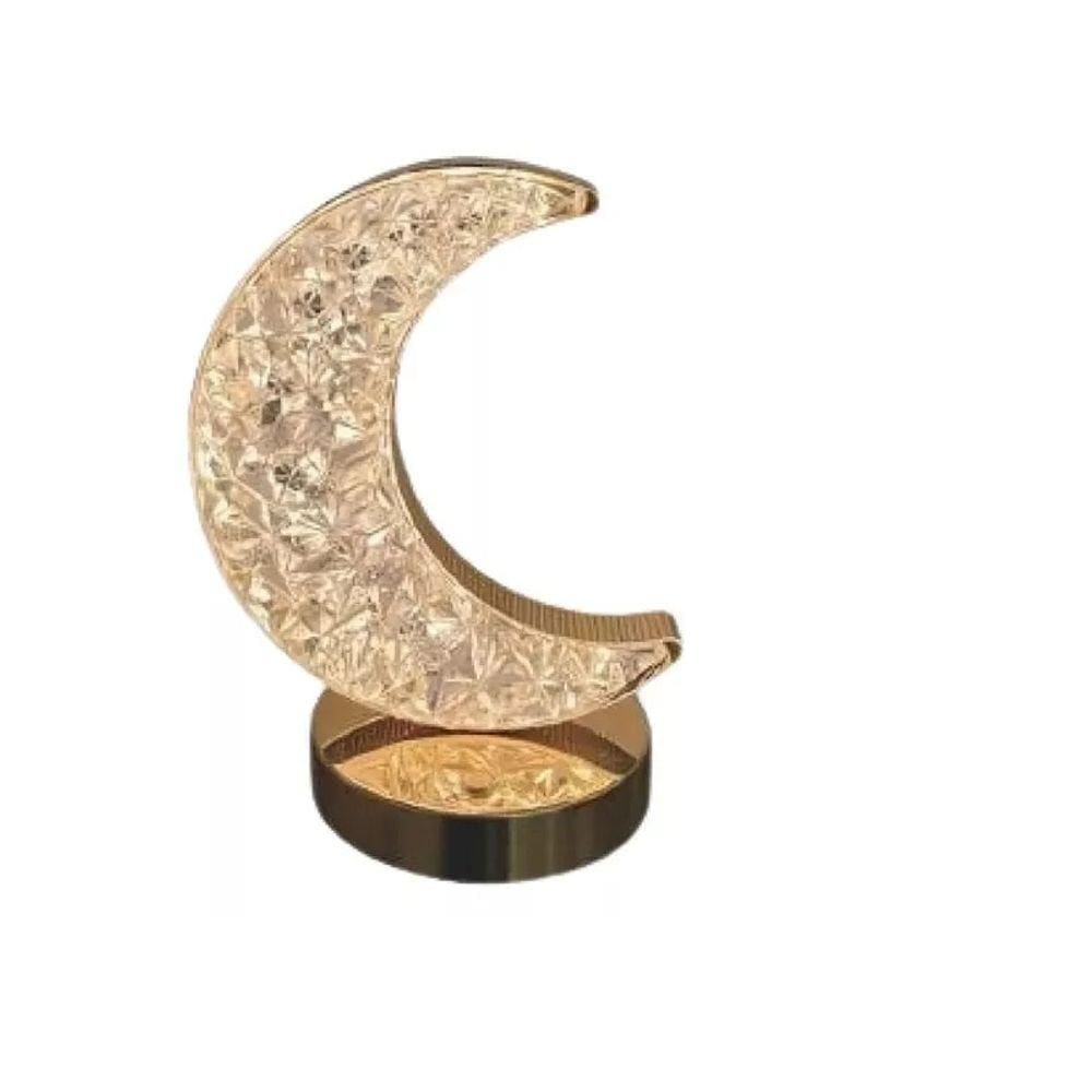 Lâmpada LED decorativa Crystal Moon Touch USB 3 cores