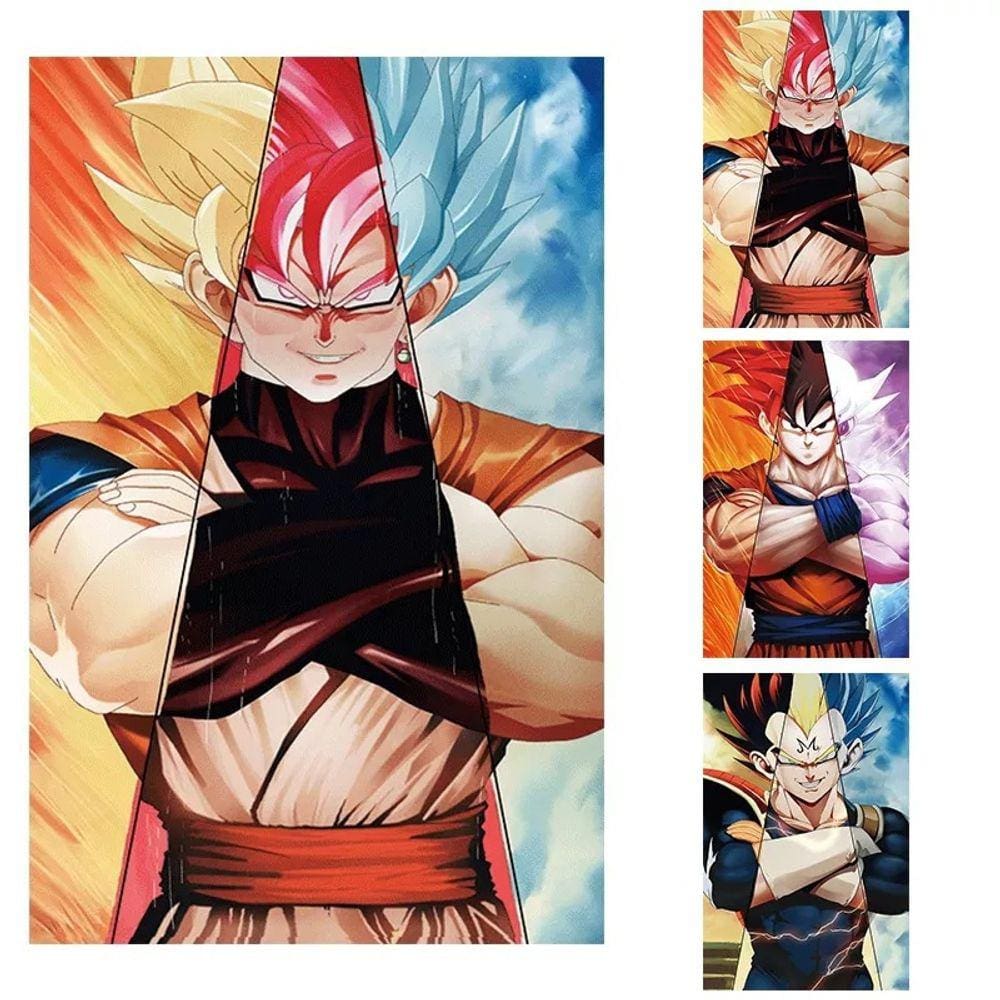 Pôster 3D lenticular Dragon Ball 1 30x40 cm em PVC sem moldura