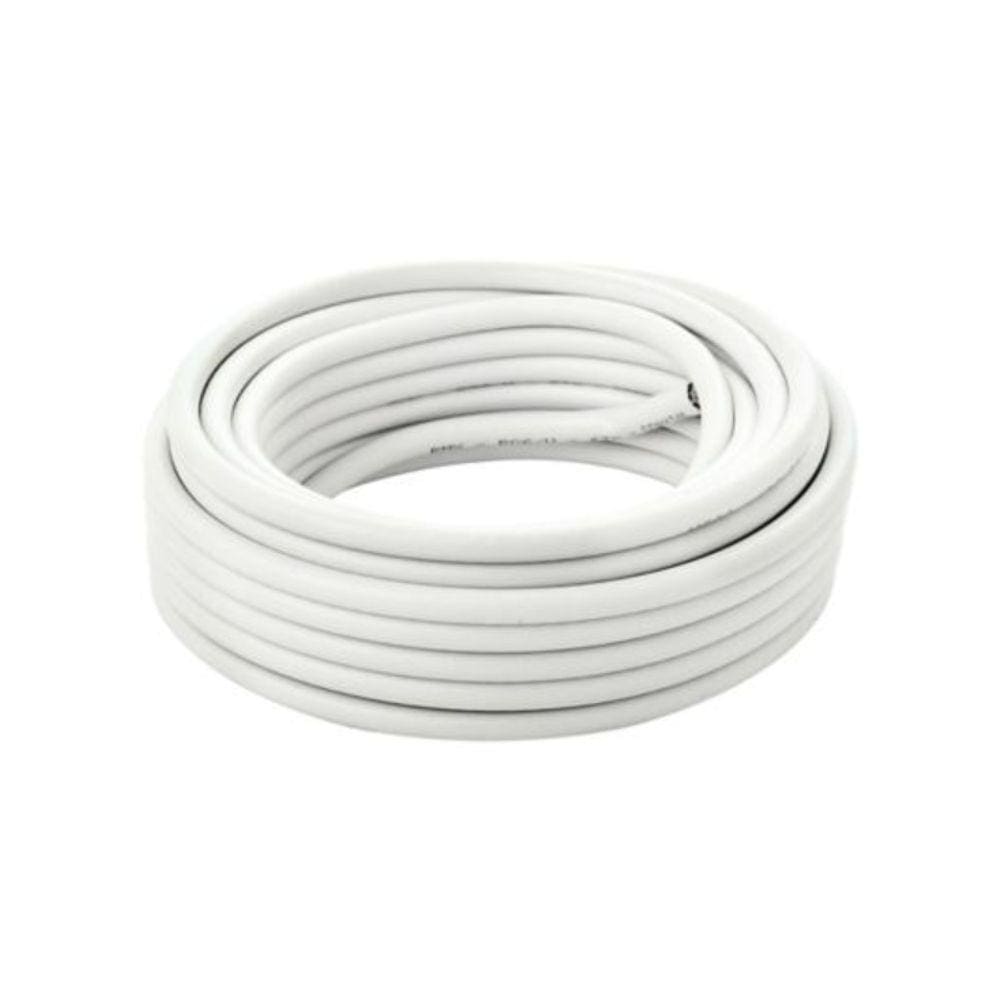 Cabo coaxial RG6 15m branco com conectores para TV ou câmera