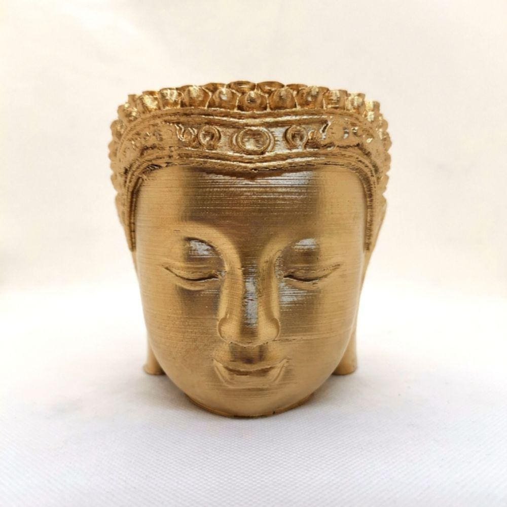 Buddha Pot 3D Gold de plástico reciclado com capacidade de 500 ml