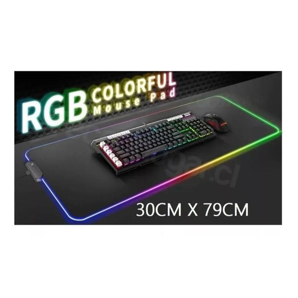 Mouse Pad Gamer RGB XL 80x30cm Antiderrapante Vários Ritmos