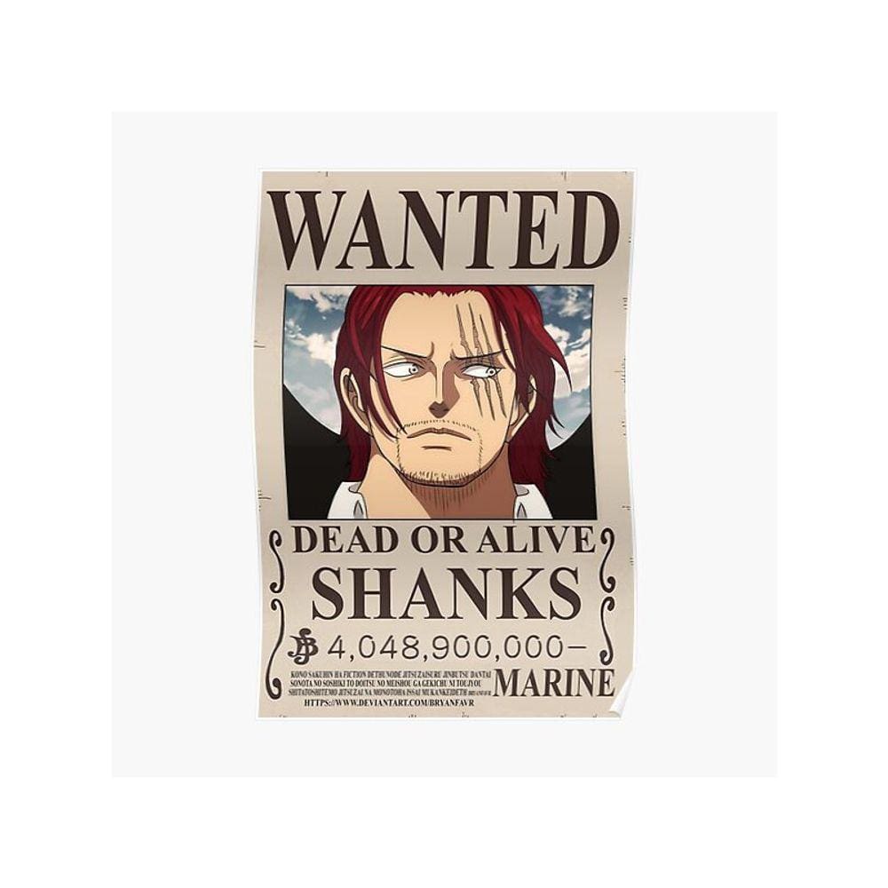 Pôster One Piece Reward Wanted Shanks 28x42cm