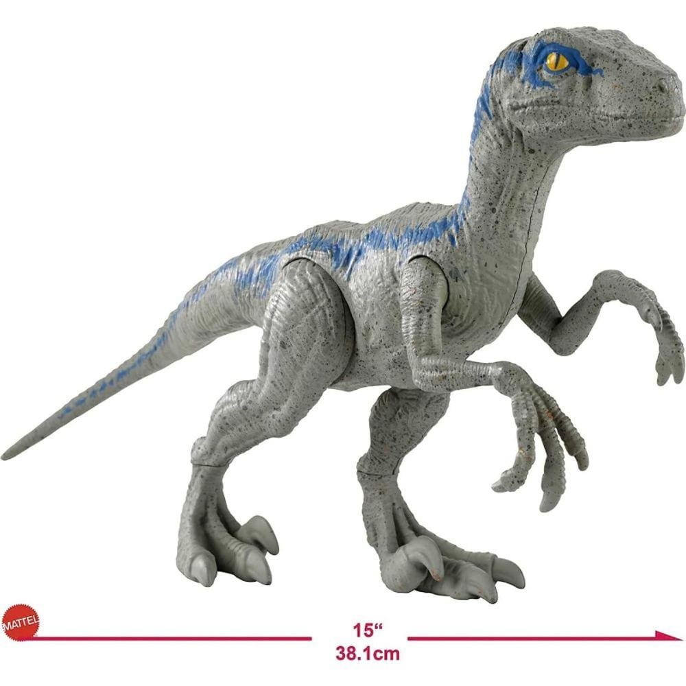 Boneco de Ação Jurassic World Velociraptor Azul 30cm