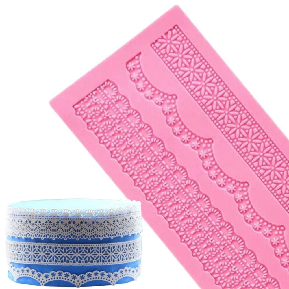 Pastelaria de renda em molde de silicone para decorar rendas comestíveis