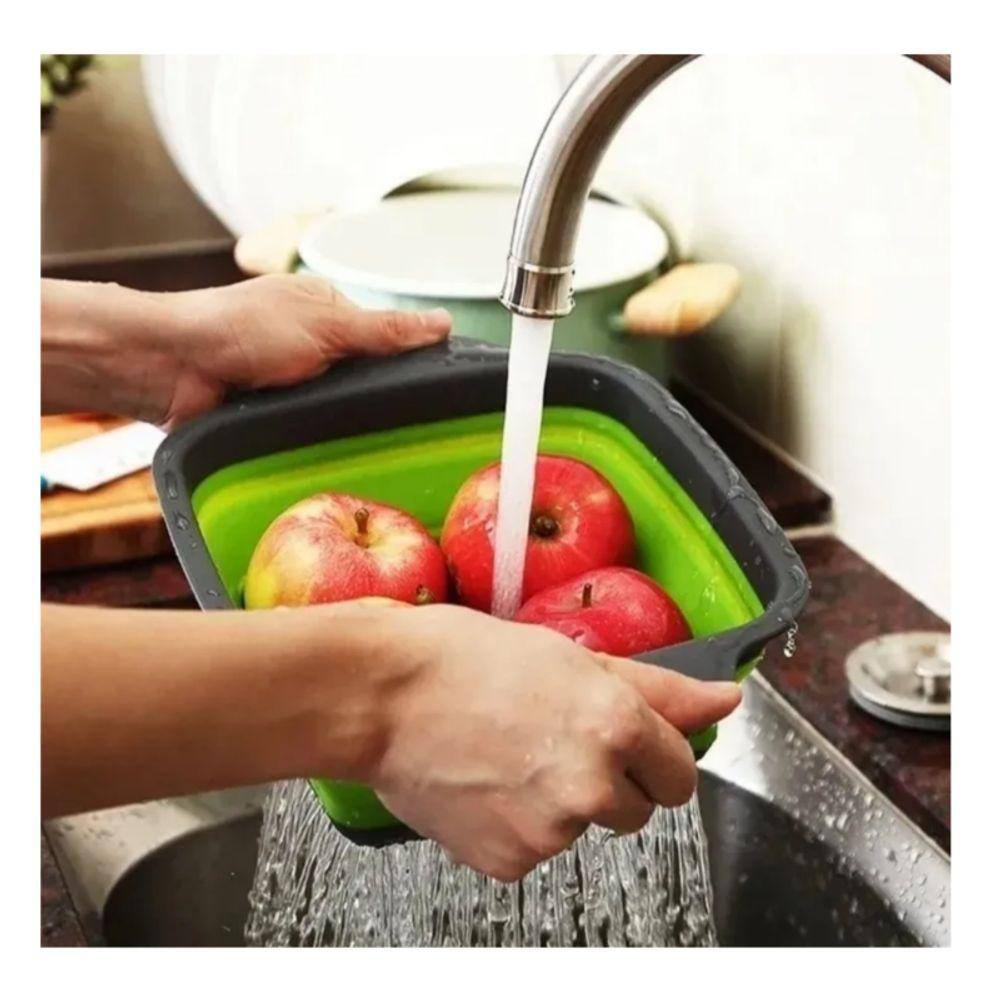 Filtro de cozinha, pacote com 2 unidades, silicone dobrável, para uso doméstico