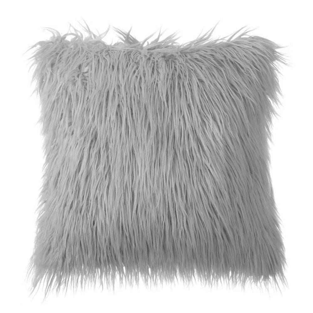 Capa de almofada para cabelos compridos cinza 45x45cm - Genérica