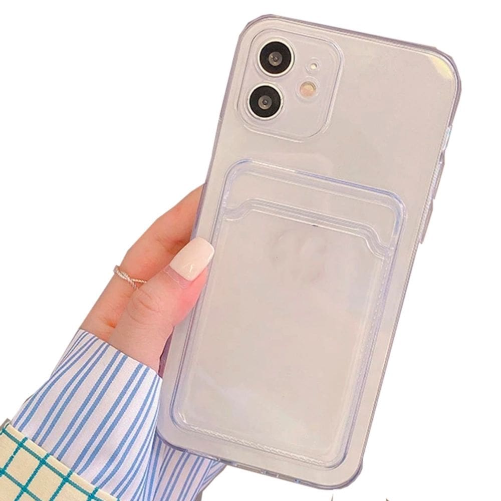 Capa de telefone, suporte de cartão antidetonante transparente para 11