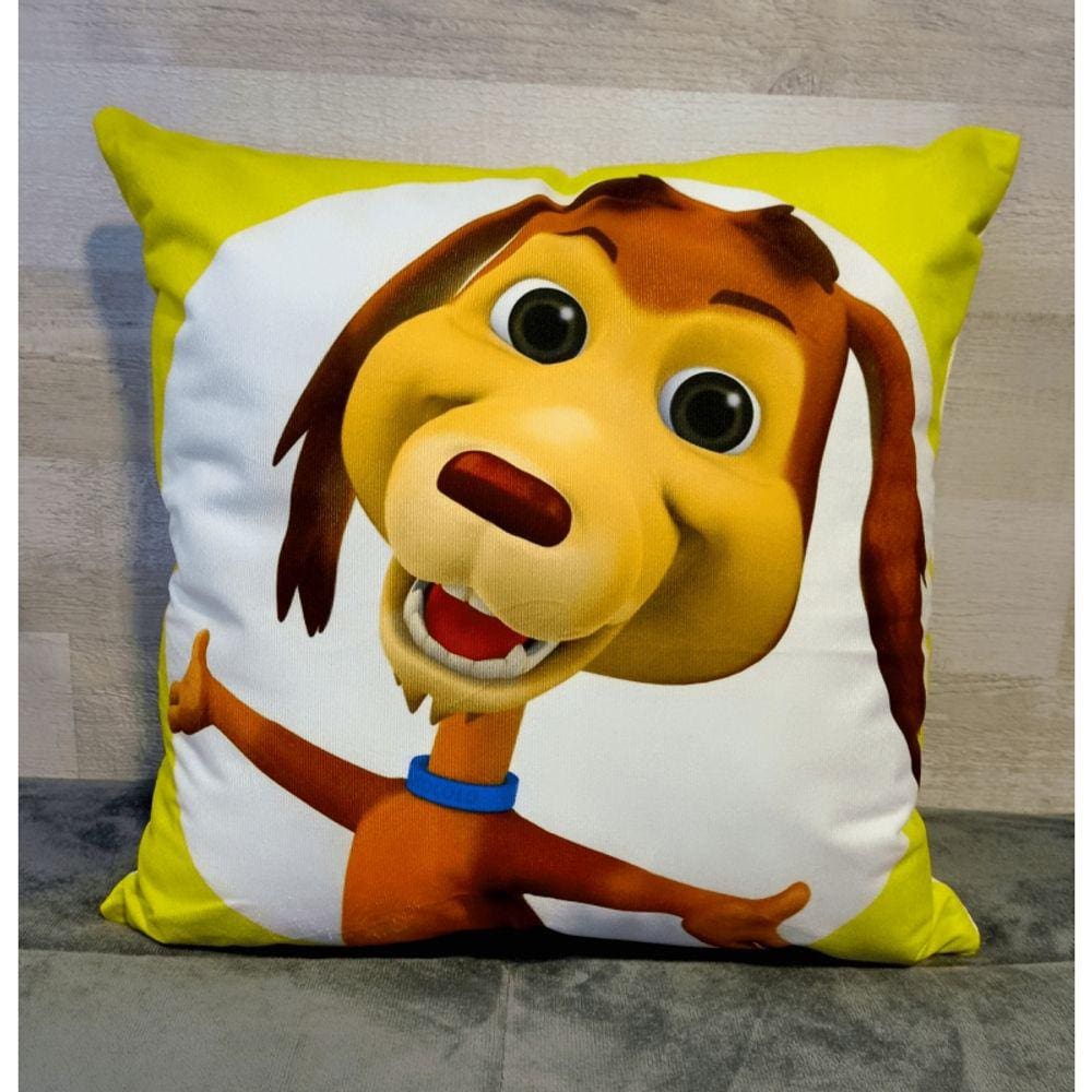 Almofada de pelúcia Chocolo Dog 45x45cm com recheio incluído