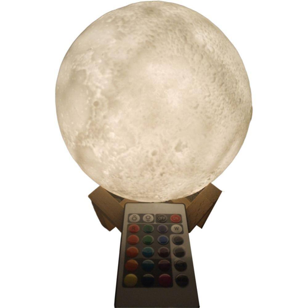 Lâmpada lunar Super Large 18x18 cm recarregável com controle remoto