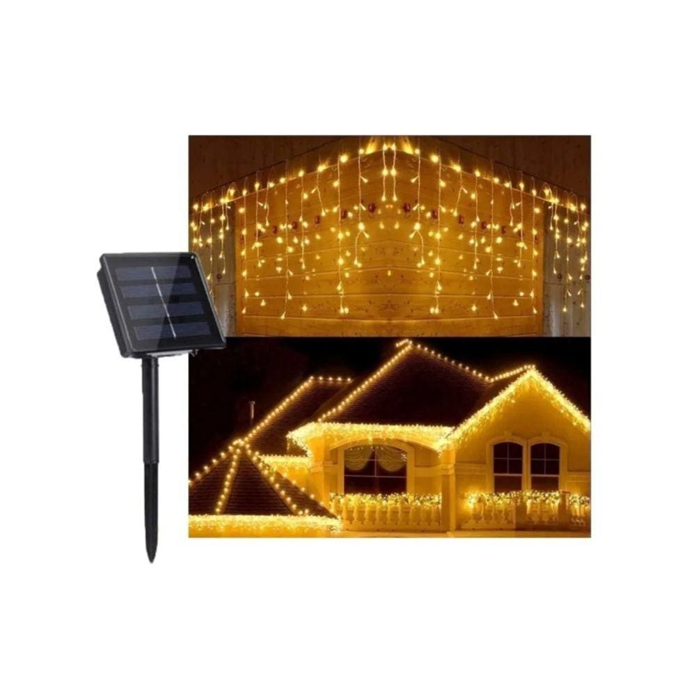 Casamento de Natal em cascata solar 5m 200 luzes LED