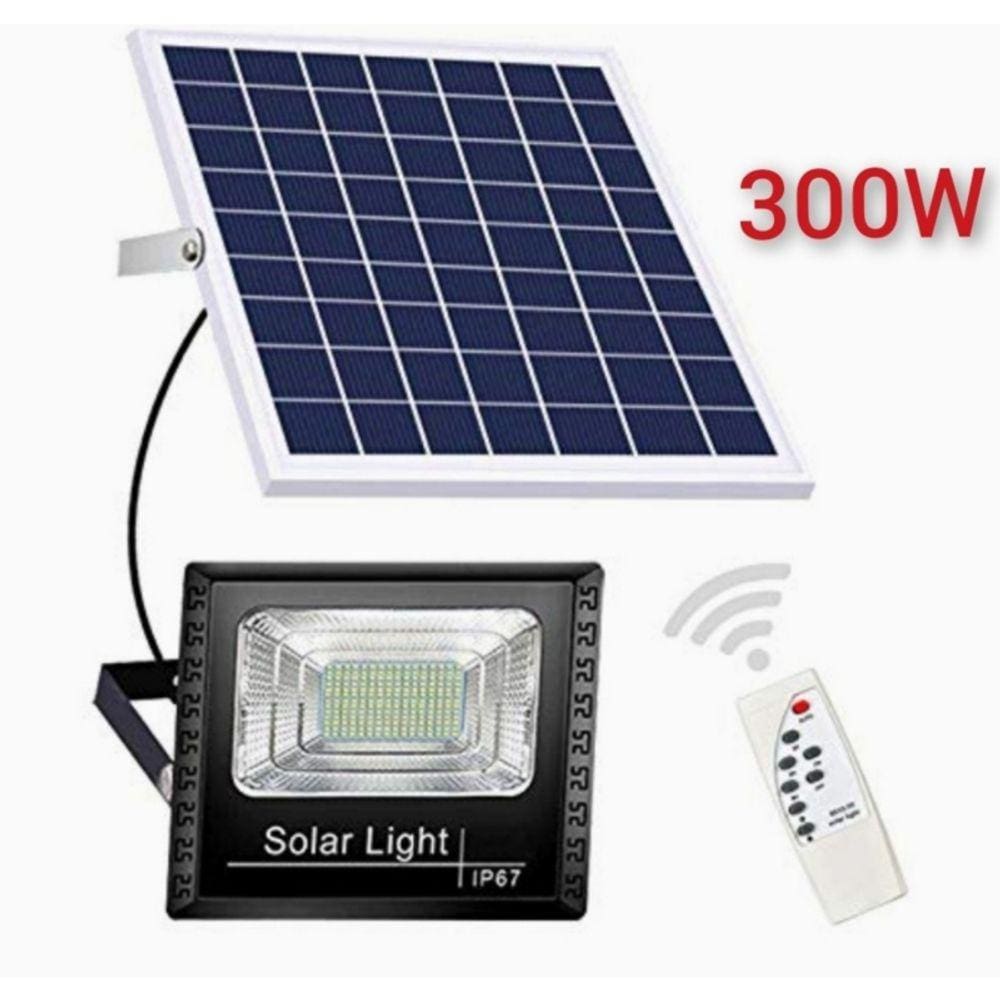 Luz refletora solar 300W com painel independente e controle remoto