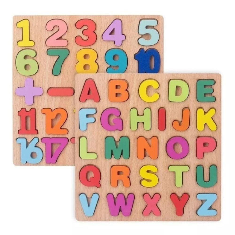 Brinquedo didático de madeira Montessori com números de mesa para crianças