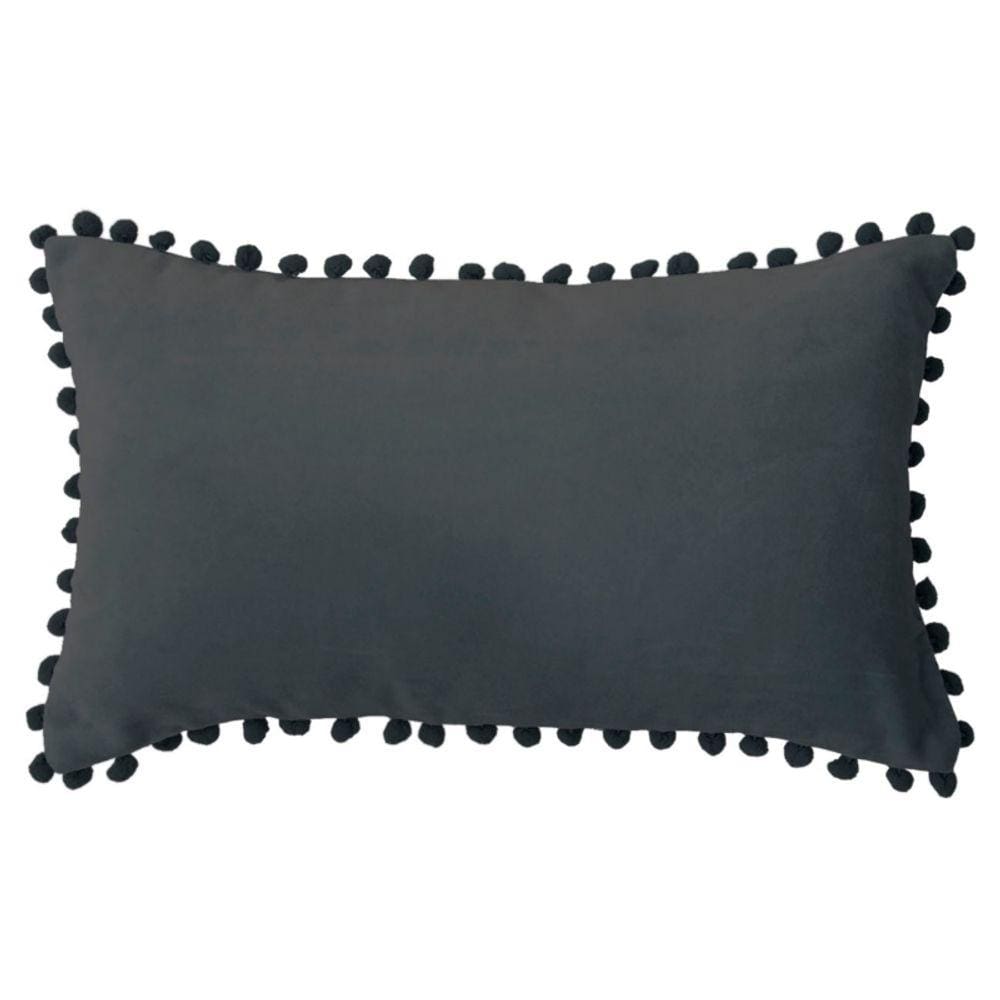 Estojo retangular com design de pompom preto 50x30 cm