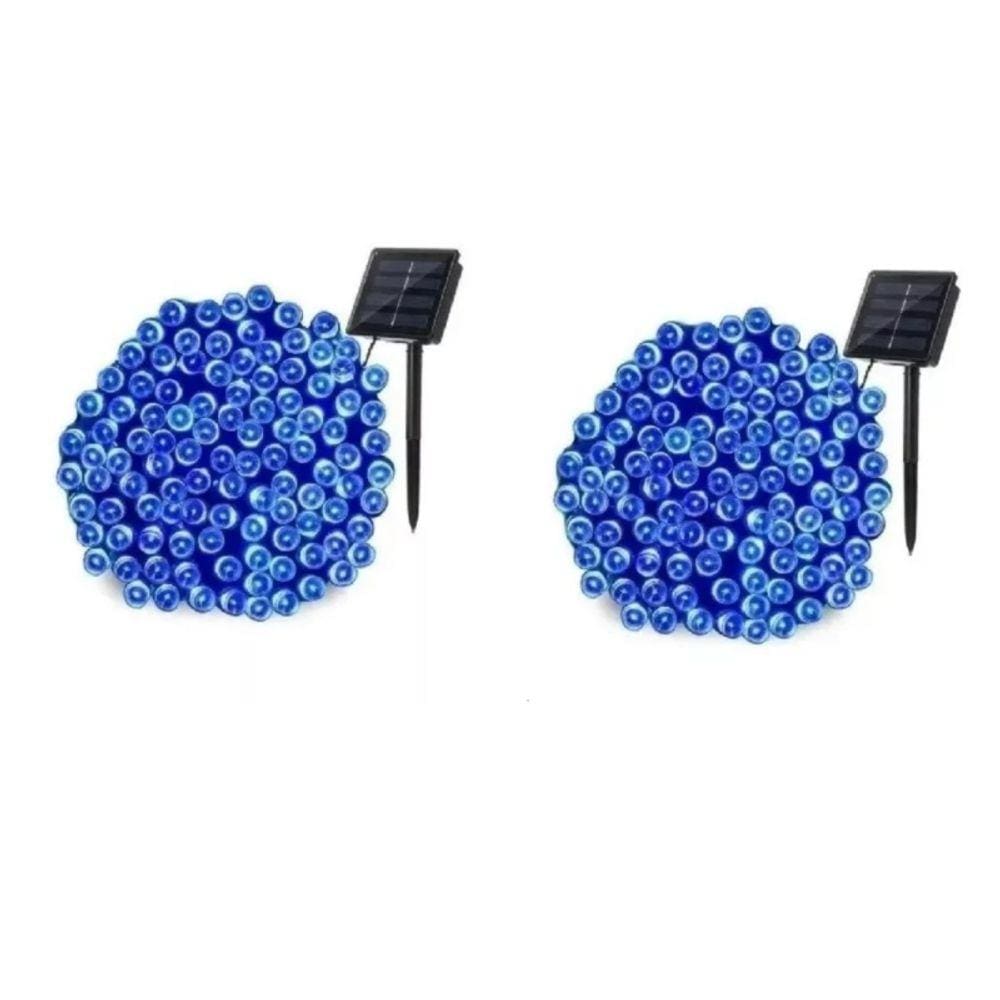 Guirlanda de Natal com luzes solares de 10 metros, 100 LED, pacote x2