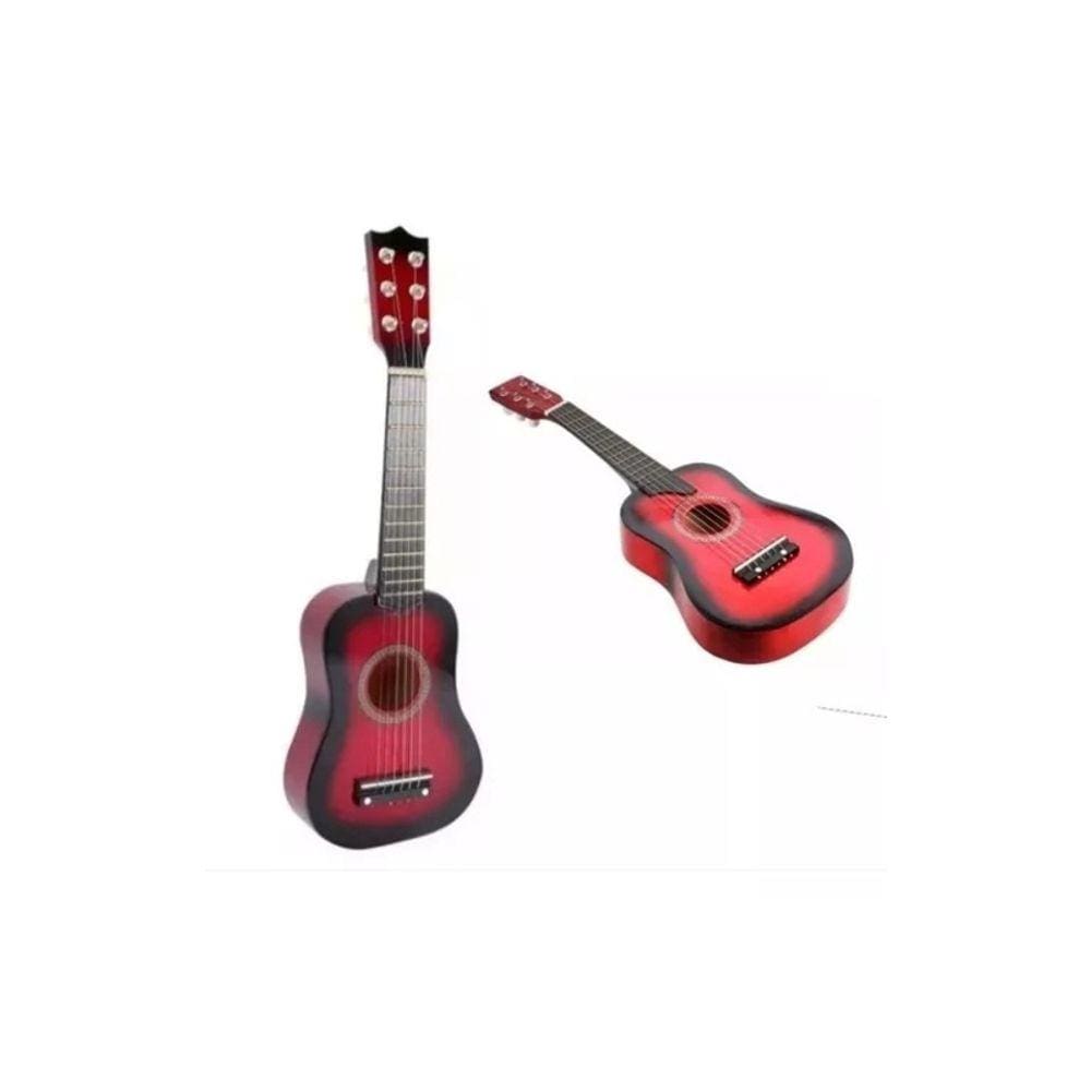 Guitarra de brinquedo didática para crianças de madeira