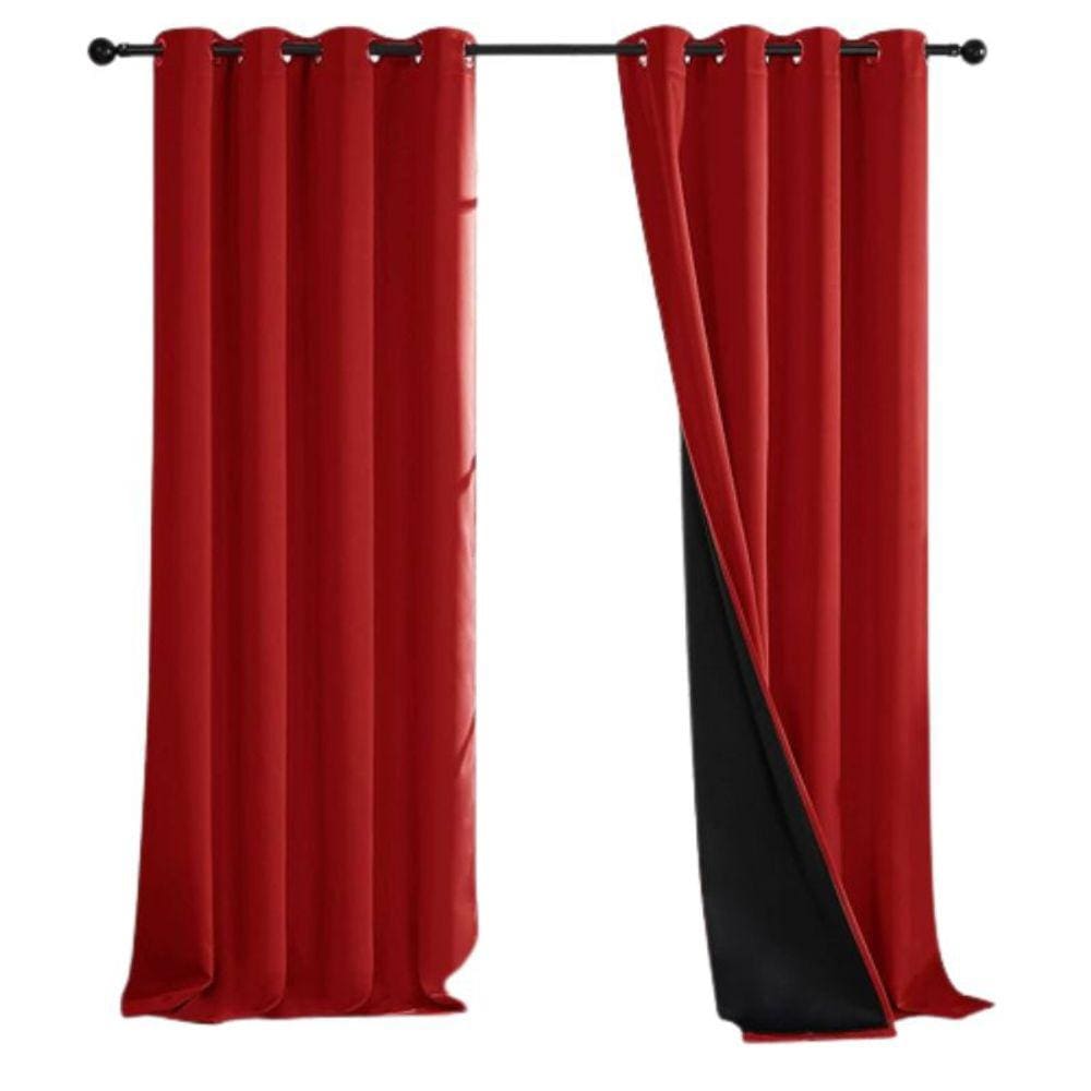Conjunto de cortinas Blackout Meipulis Red Lisa Texture 230 cm x 140 cm