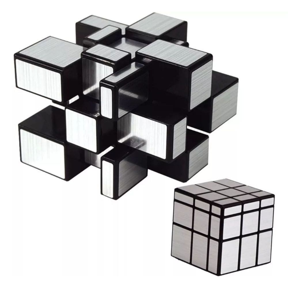 Coleção Rubik`s Cube Mirror Silver, 5,7 cm, formato 3x3x3, mod