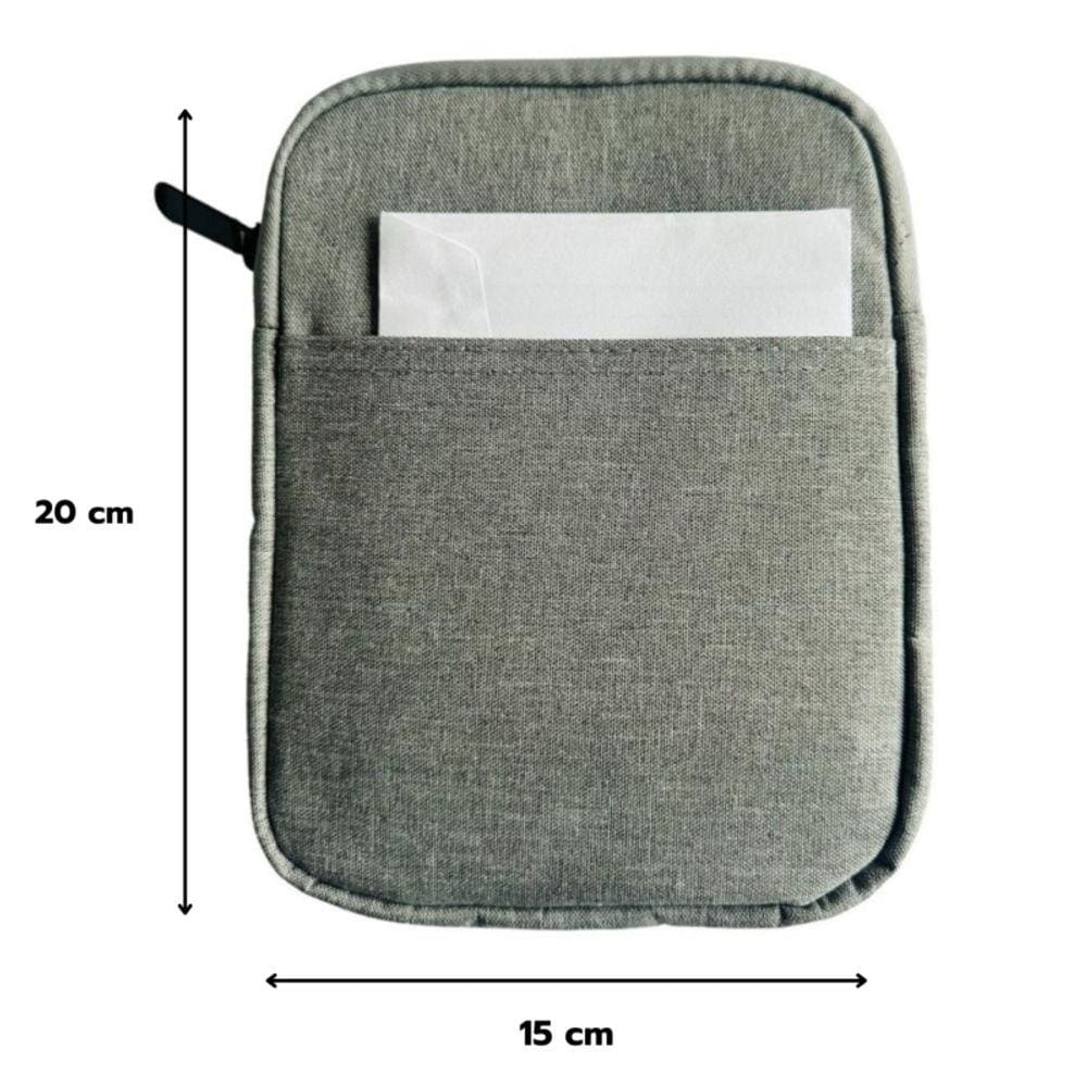 Capa para Kindle, poliéster impermeável cinza acolchoado de 6/7 polegadas