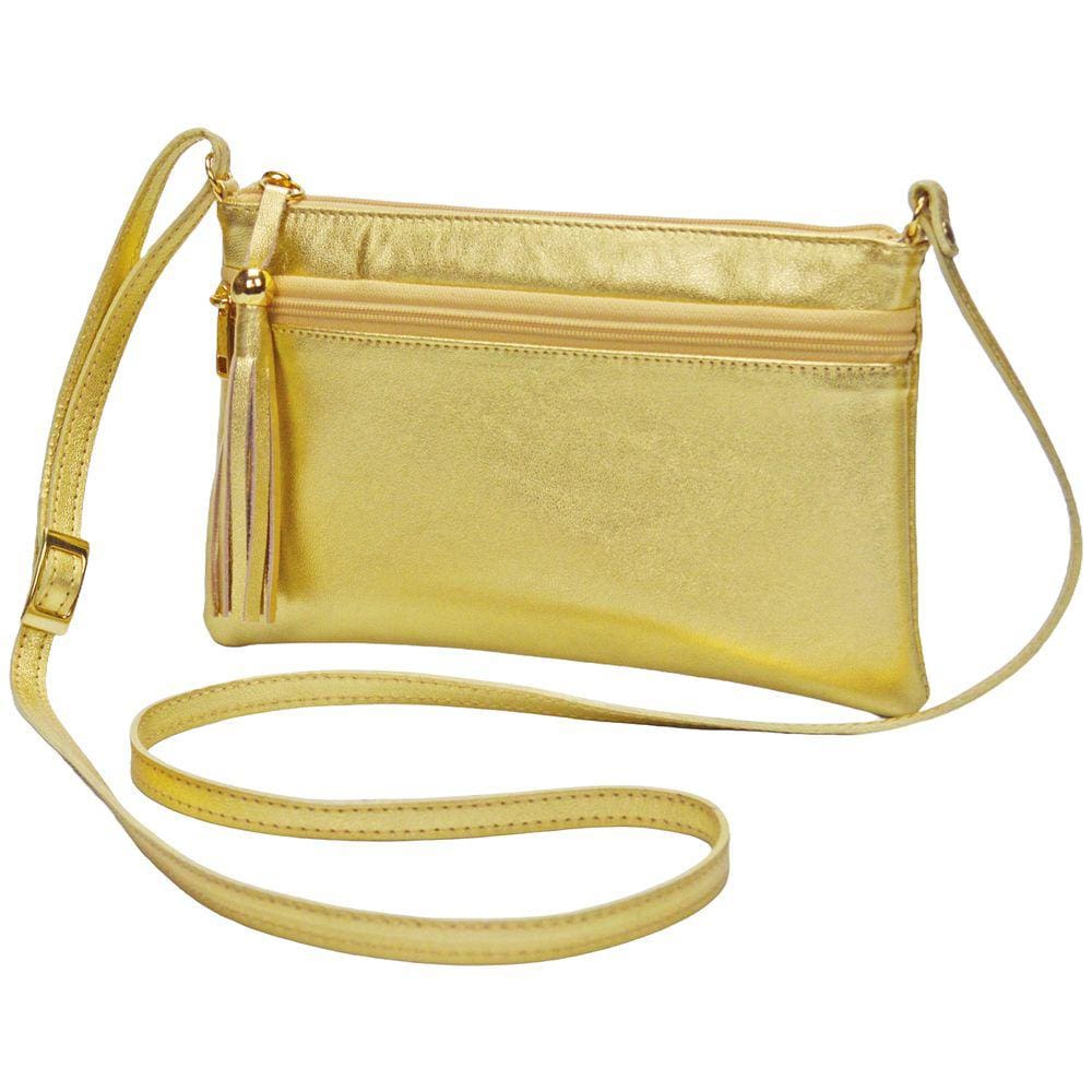 Bolsa Feminina Dourada Pequena em Couro Barata