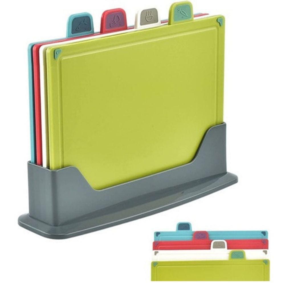 Conjunto de mesas de corte com indicadores de cores básicas, 4 unidades