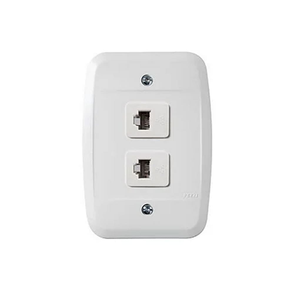Tomada Embutir Telefone c/ Conector RJ11 Branco 40147 - Pezzi